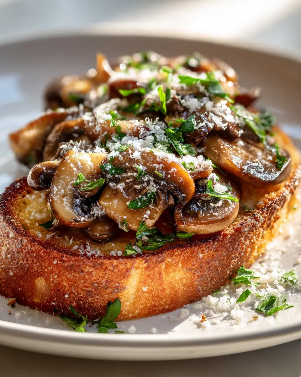 Pilz Knoblauch Crostini Mit Parmesan