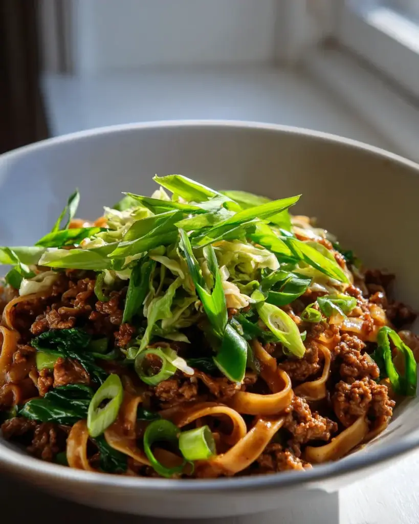 Schnelle Potsticker Nudel-Bowl: Herzhaft mit Rindfleisch