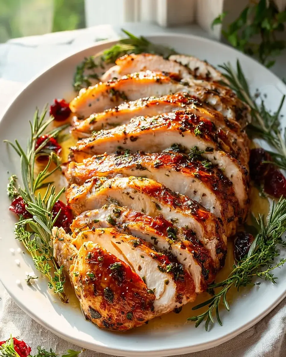 Roasted Turkey Breast With Garlic Herb Butter