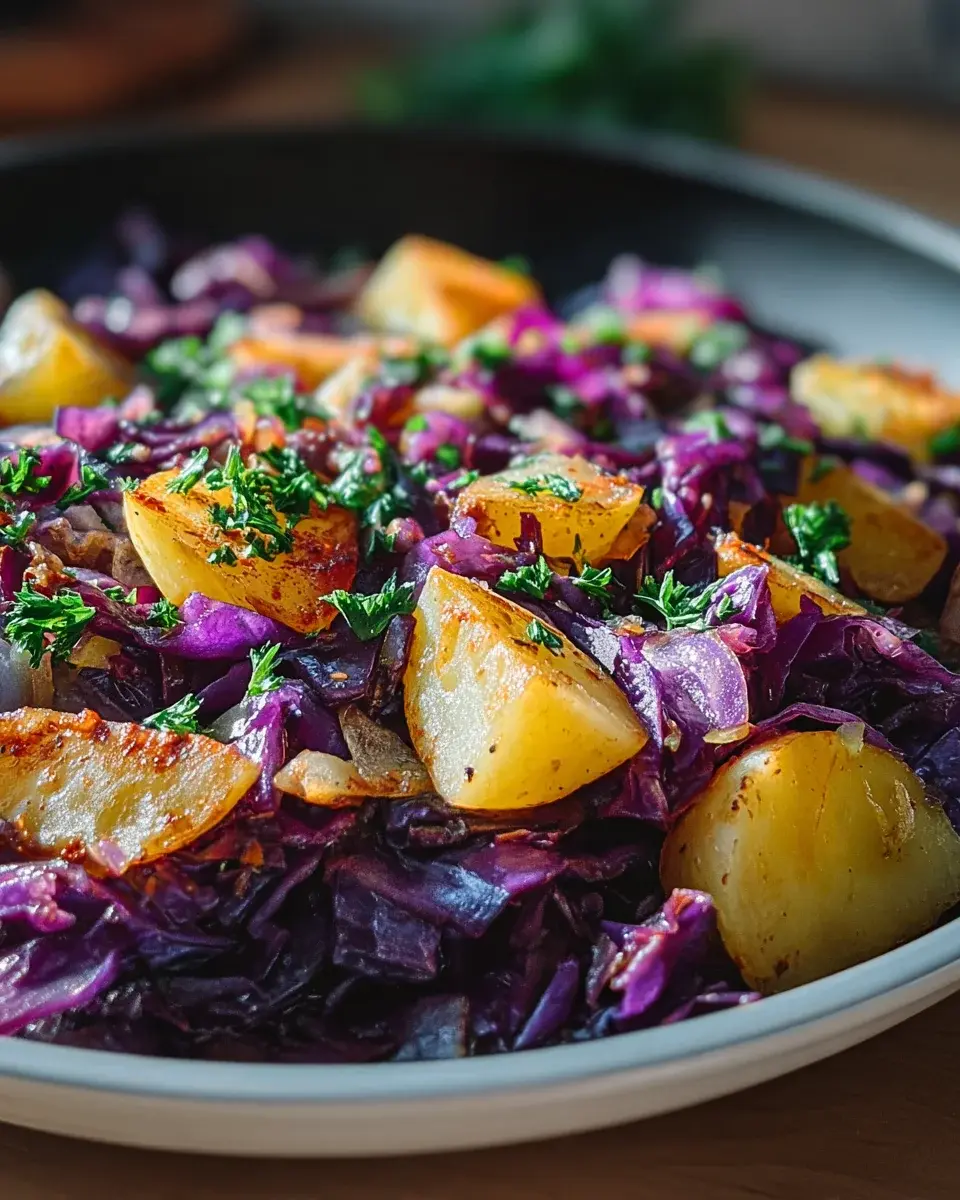 Rotkohl Pfanne Mit Kartoffeln
