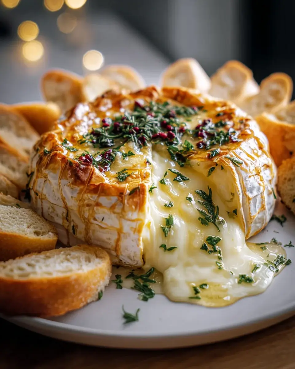 Savory Baked Brie Garlic Herbs