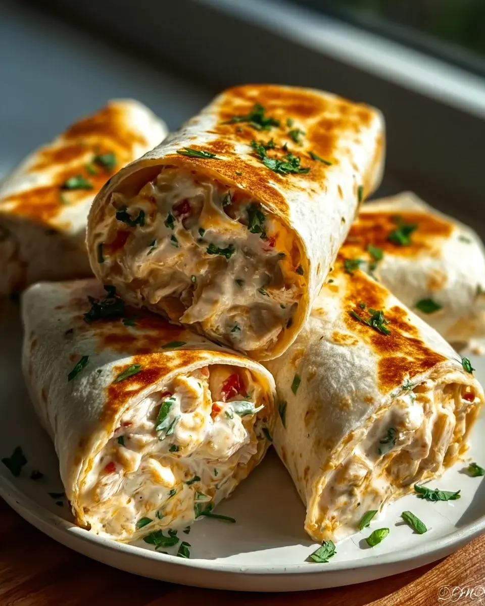 Schnelle Käse Knoblauch Hähnchen Wraps