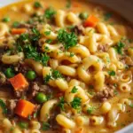 Slow Cooker Beef Hamburg Macaroni Soup