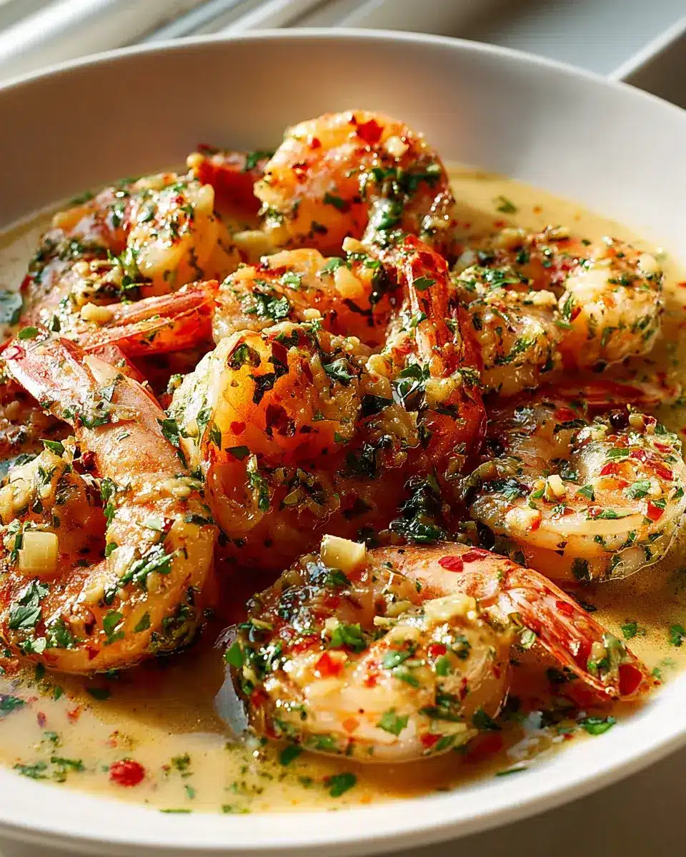 Spicy Greek Shrimp Scampi With Chili Flakes And Herbs