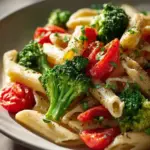 Vegane Brokkoli Tomaten Basilikum Pasta