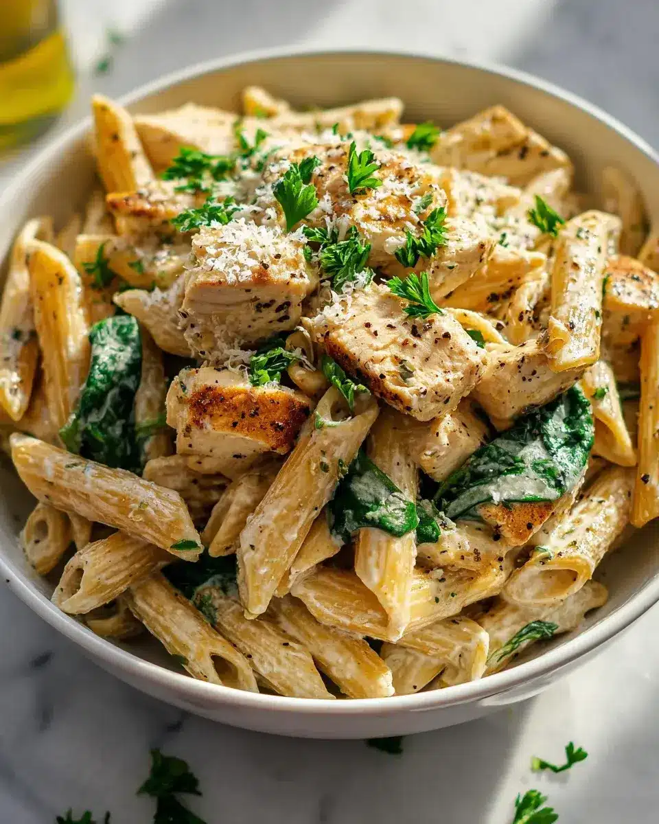 knoblauch parmesan hyhnchen pasta