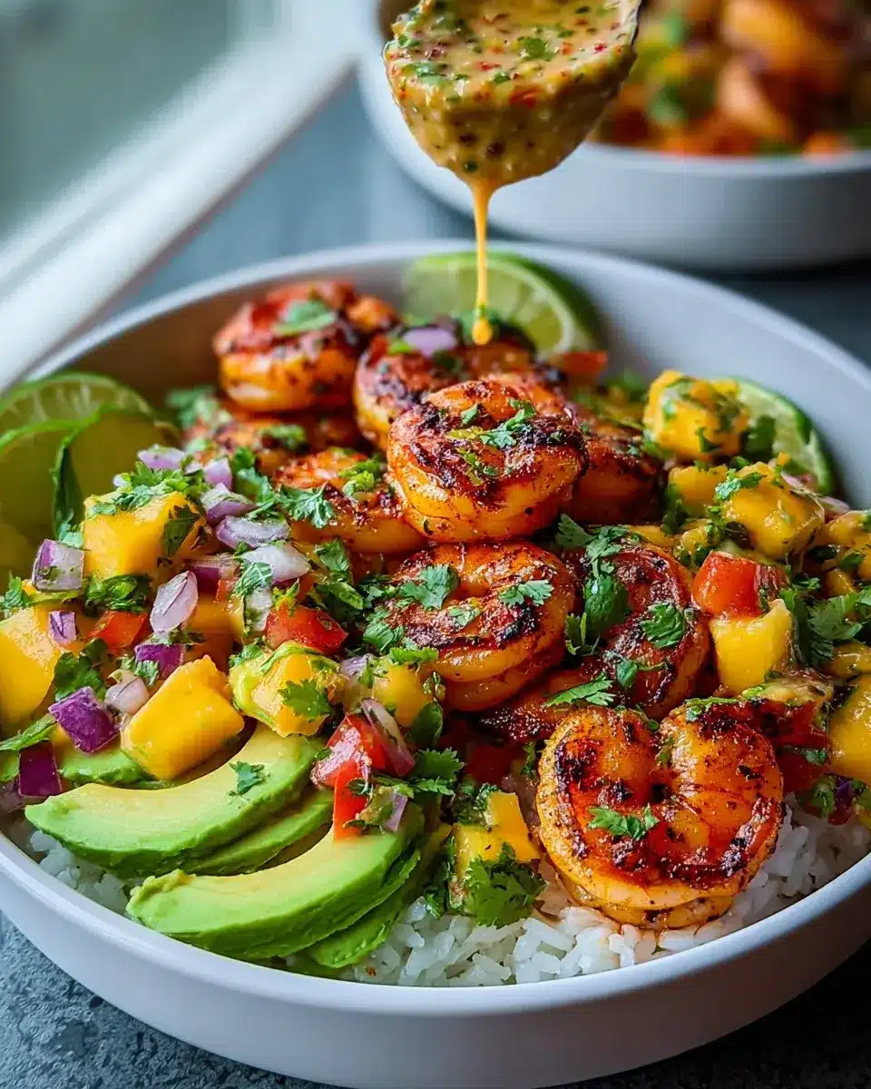 shrimp avocado bowls