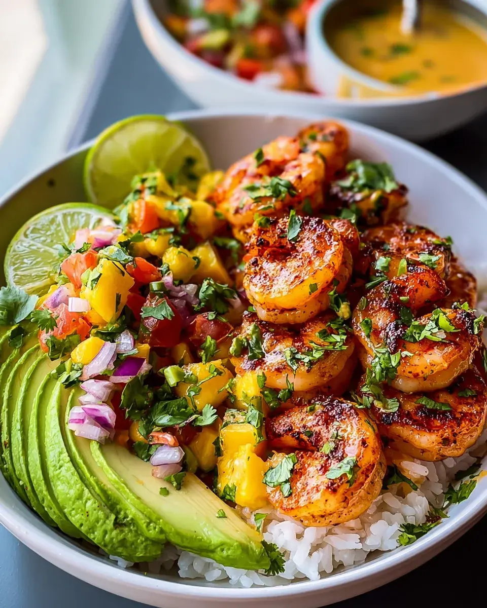 shrimp avocado bowls