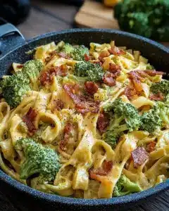 Cremige Brokkoli-Bacon-Pastapfanne