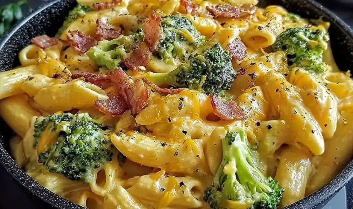 Cremige Pastapfanne mit Brokkoli und Bacon Rezept