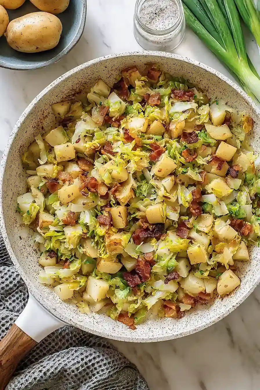 Gebratener Kohl und Kartoffeln Rezept