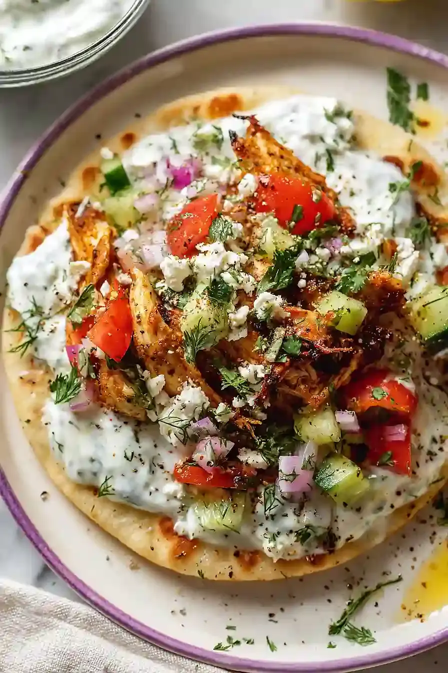 Griechische Hähnchen Gyros Smash Tacos Rezept