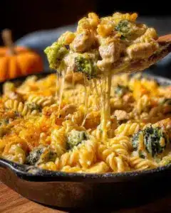 Cremiger Hähnchen-Brokkoli-Auflauf mit Fusilli