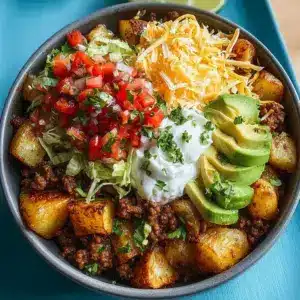 Herzhafte Kartoffel Taco Bowl