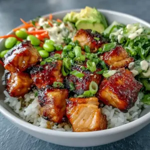 Schnelle Lachs-Reisschüssel mit Honig-Soja-Marinade