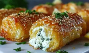 Knusprige Ofen-Feta-Röllchen