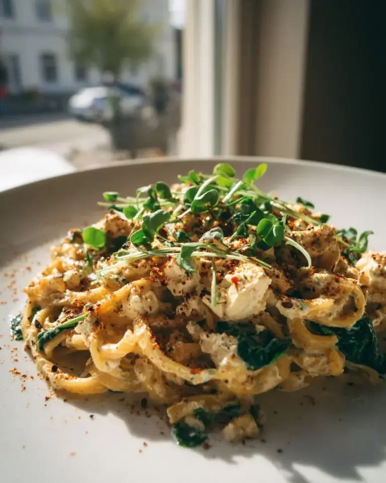 Protein Nudeln mit Hüttenkäse Rezept