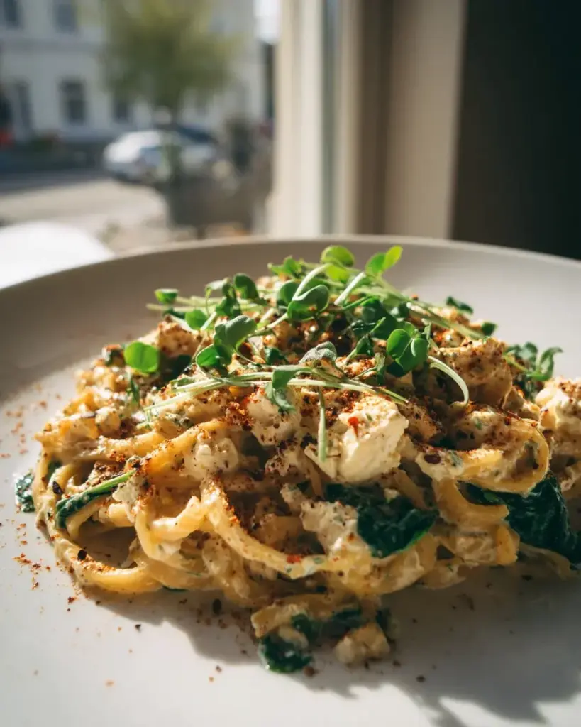 Protein Nudeln mit Hüttenkäse Rezept