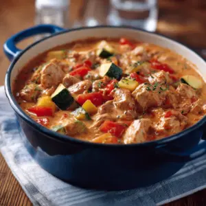 Leichtes Putengulasch mit Sommergemüse