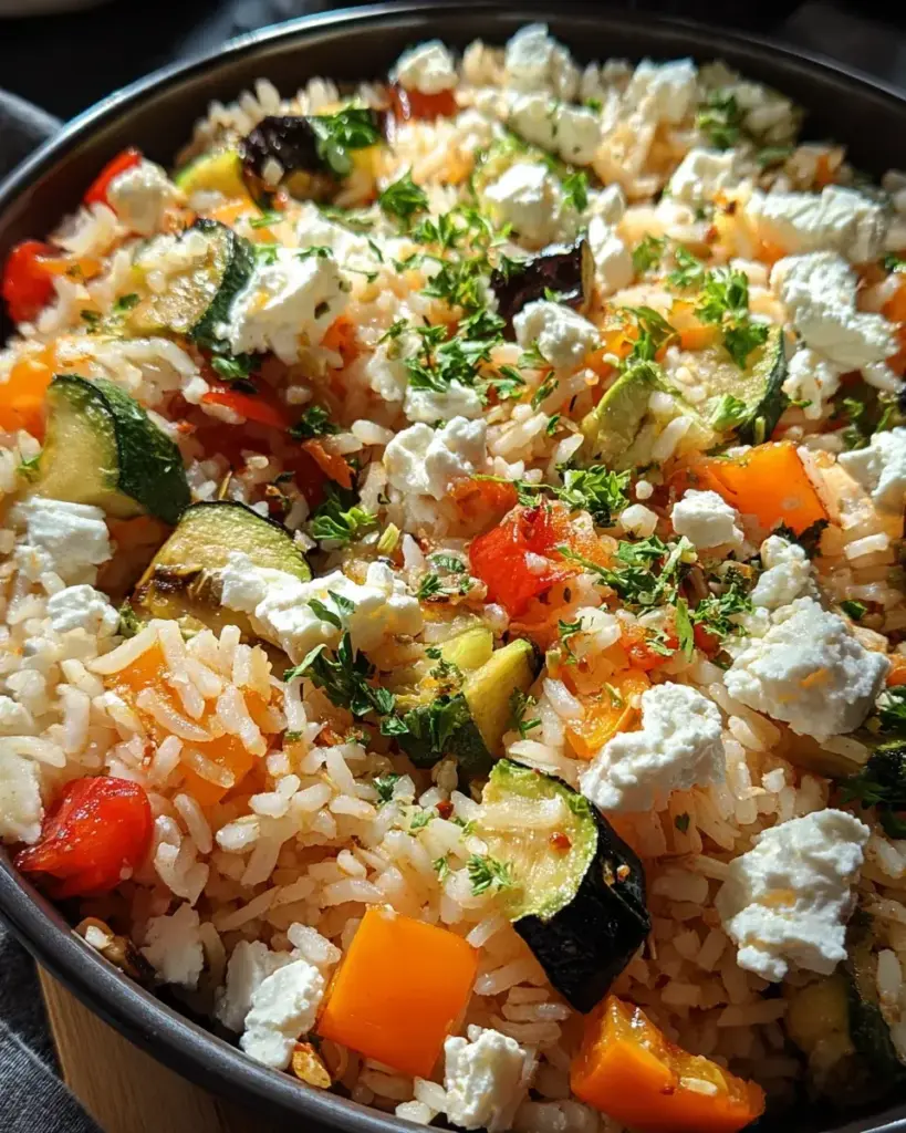 Reisauflauf mit Feta und Gemüse