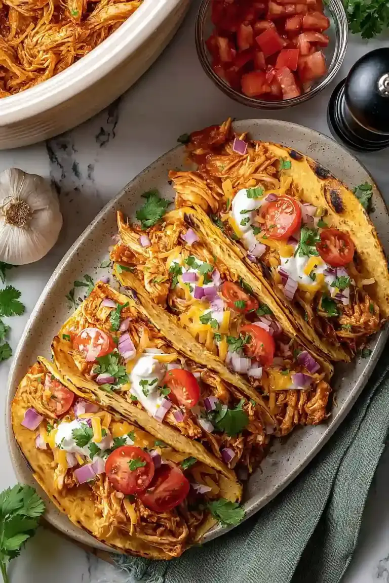 Slow Cooker Hähnchen Tacos