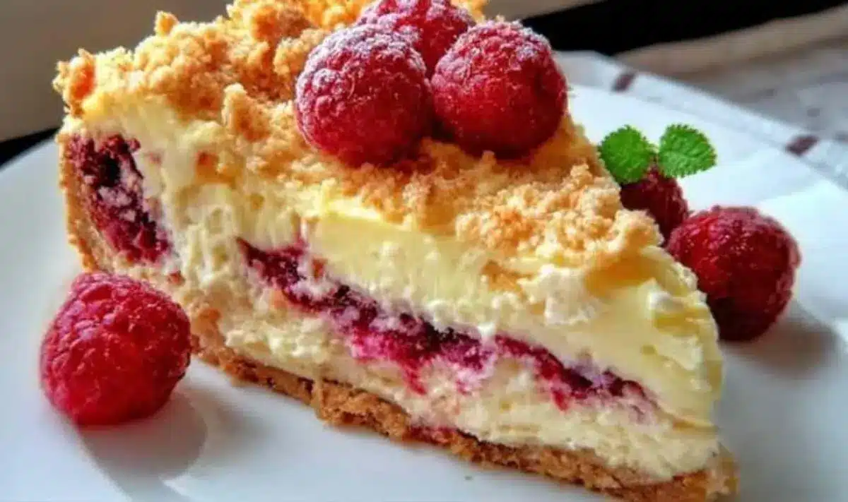 Vanille Himbeer Käsekuchen Streusel