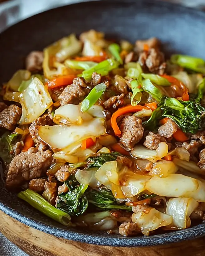 Würzige Chinakohl Rinderhack Pfanne Rezept