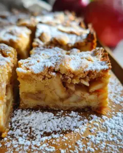 Zimt Apfel Blondies mit Mandelkruste