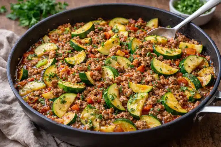 Zucchini Hackfleisch Pfanne