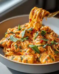 Cremige Tomaten-Knoblauch-Pasta