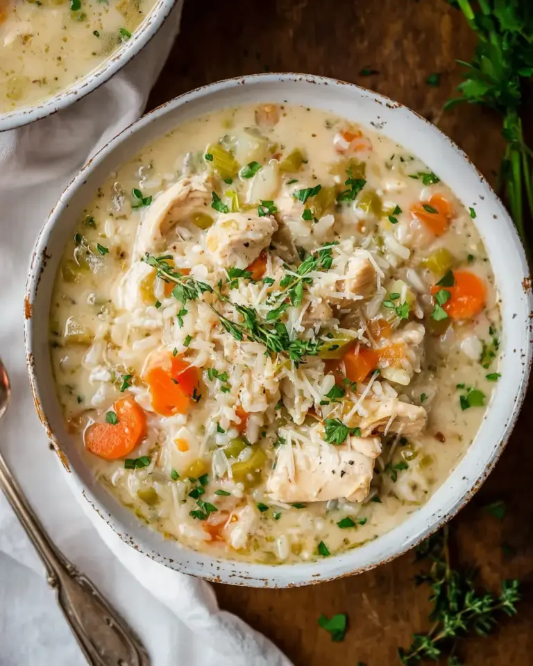 cremige hühner reis suppe rezept