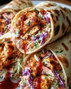 BBQ Hähnchen Coleslaw Wraps