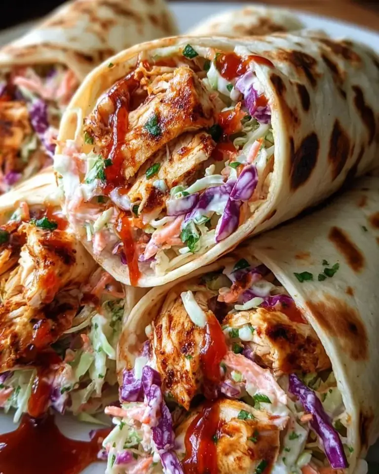 BBQ Hähnchen Coleslaw Wraps Rezept