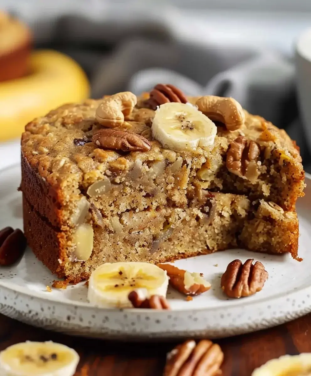 Bananen Nuss Haferflocken Kuchen ohne Zucker