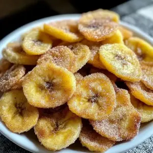 Zimt-Zucker-Heißluftfritteuse-Bananenchips