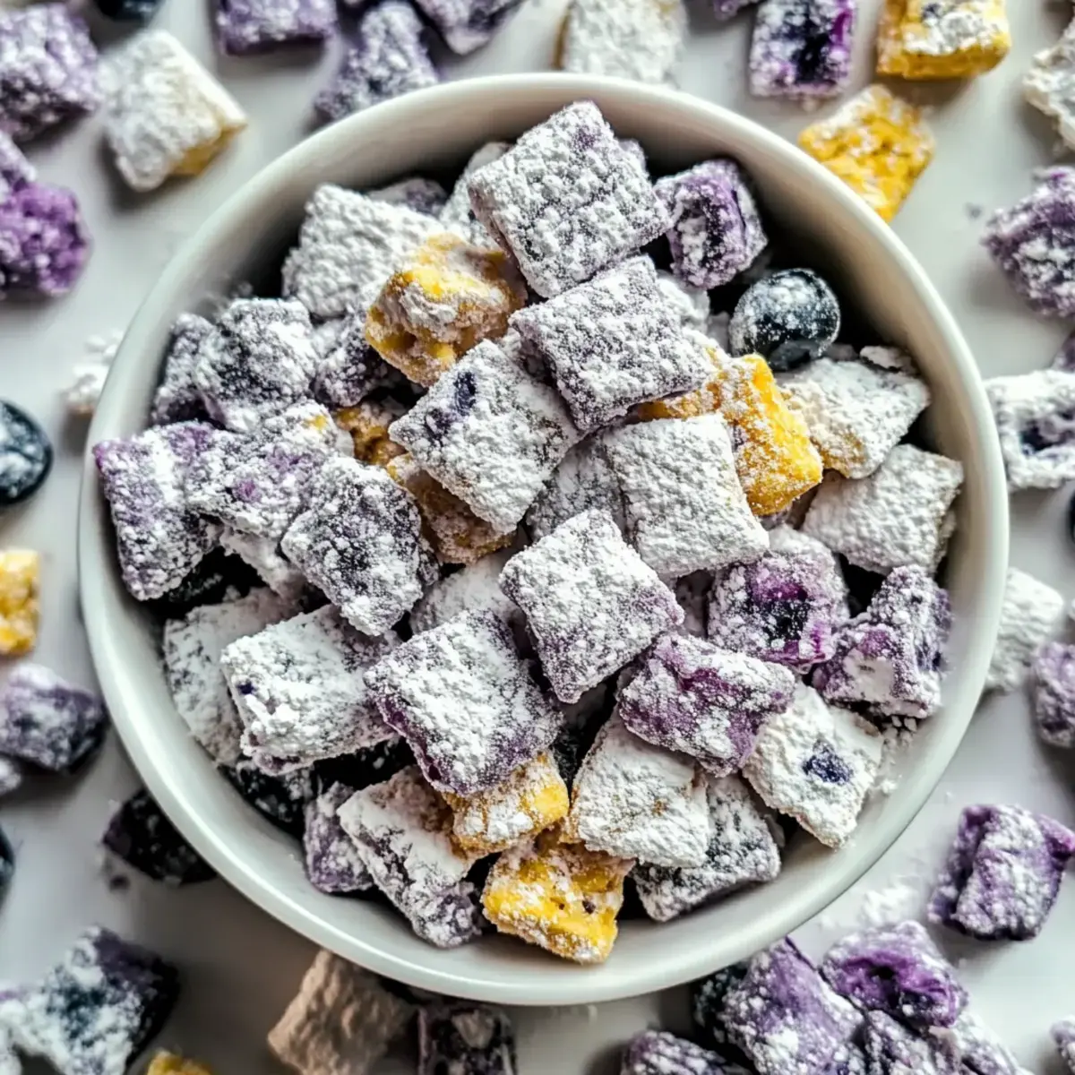 Blaubeer Zitrone Käsekuchen Puppy Chow Rezept
