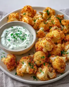 Blumenkohl aus dem Airfryer mit Kräuterquark