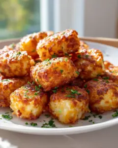 Knusprige Cheddar Blumenkohl-Tots