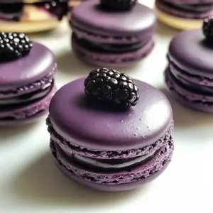Saftige Brombeer-Macarons