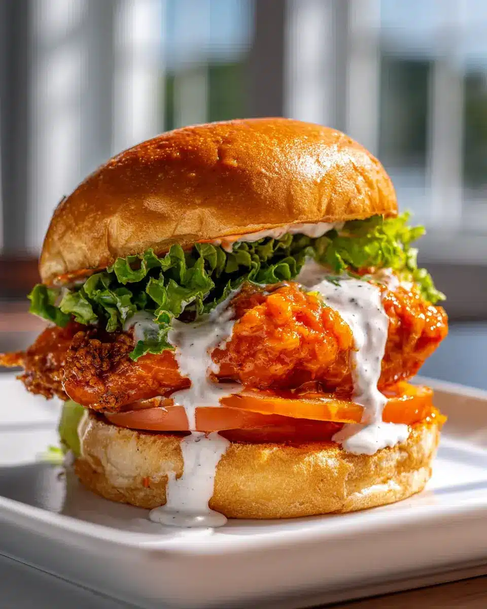 Buffalo Chicken Sandwich Rezept mit frischen Zutaten