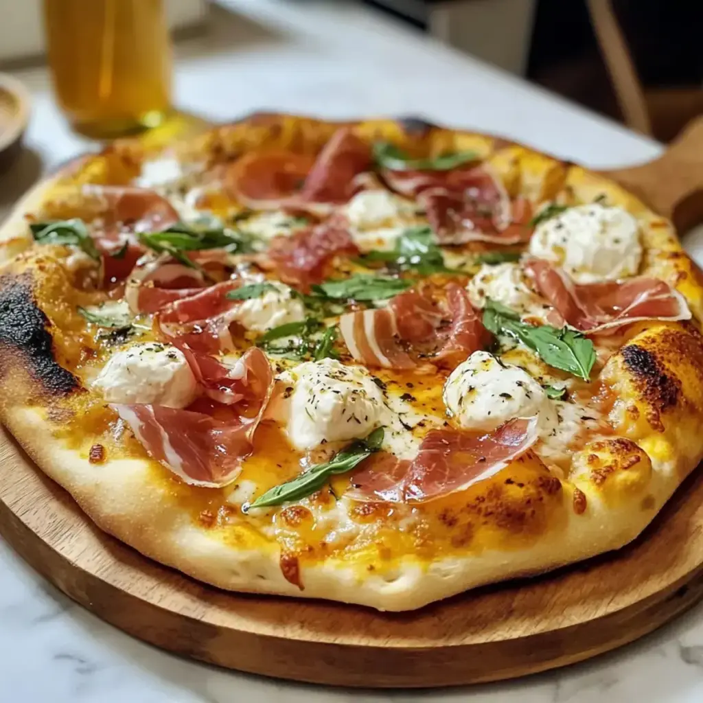 Burrata Pizza mit Honig