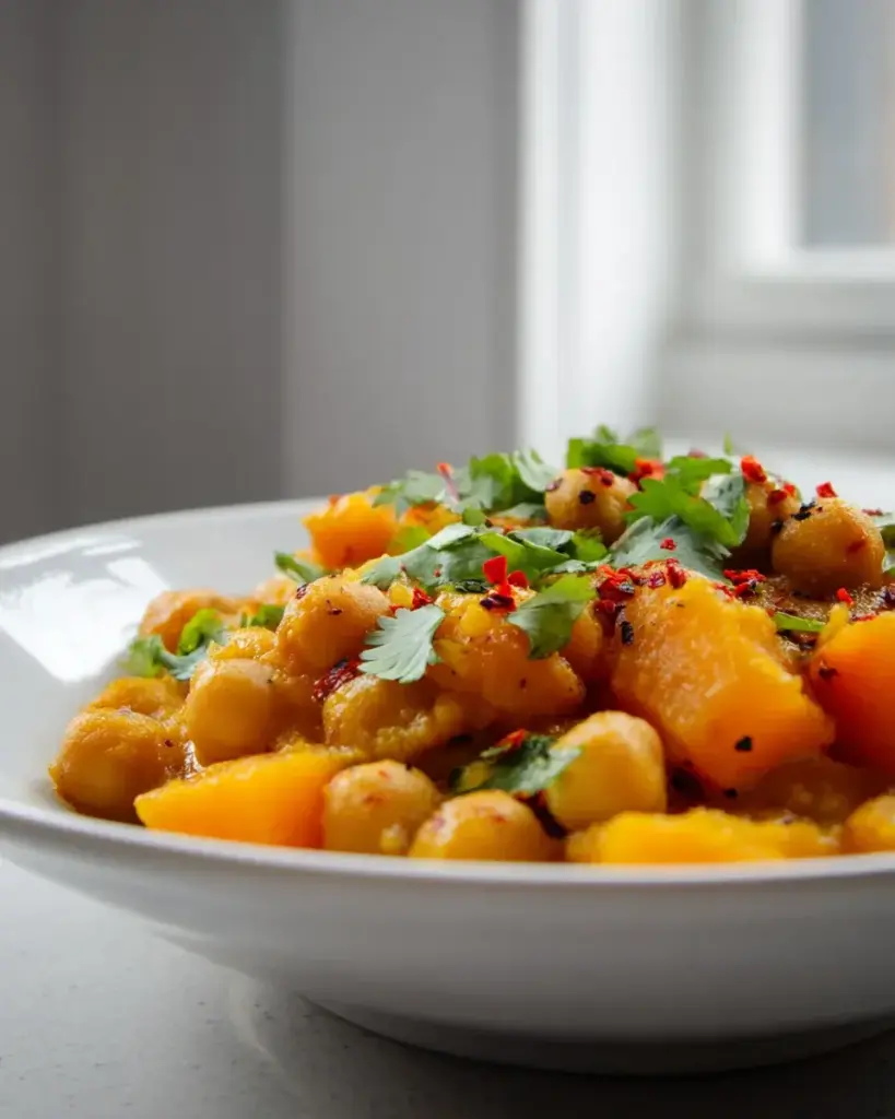 Butternut Kürbis Kichererbsen Curry