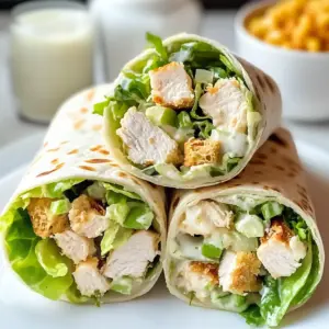 Klassische Hühnchen Caesar Wraps