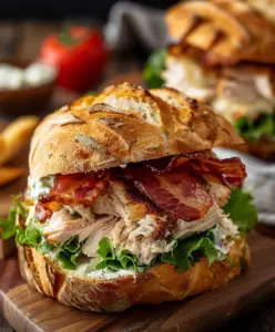 Chopped Chicken Beef Bacon Ranch Sandwich