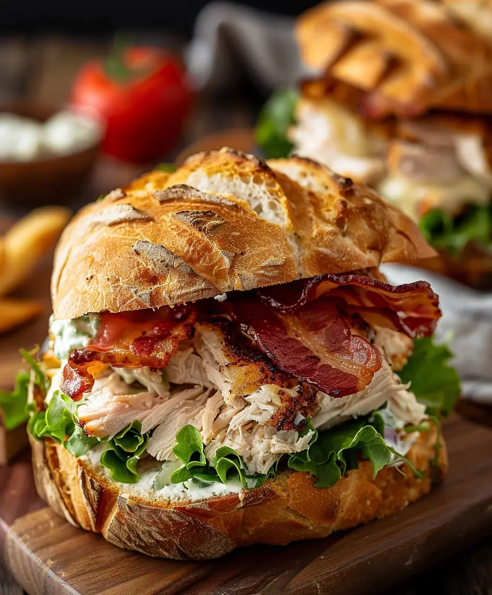 Chopped Chicken Beef Bacon Ranch Sandwich Rezept