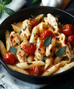 Cremige Chicken Mozzarella Pasta