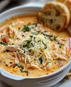 Cremige Crock Pot Hähnchen-Parmesan-Suppe