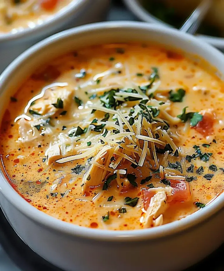 Cremige Hähnchen Parmesan Suppe