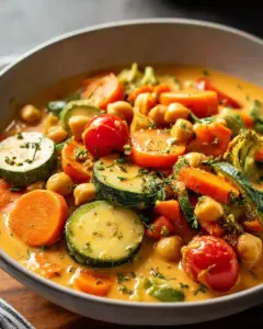 Cremiges Gemüse Curry mit Kichererbsen