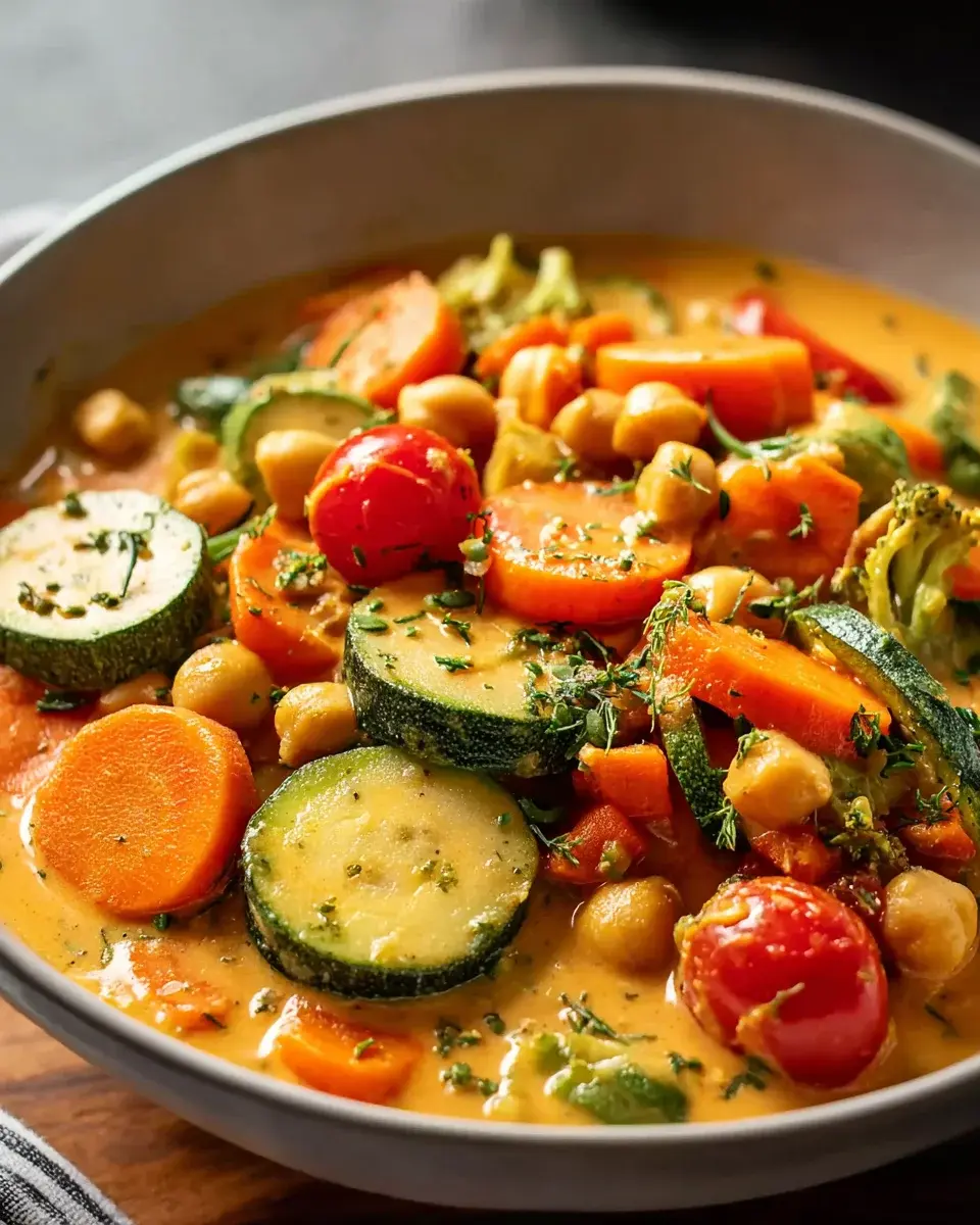 Cremiges Gemüse Curry mit Kichererbsen Rezept